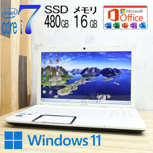 ★美品 最上級4コアi7！SSD480GB メモリ16GB★T552 Core i7-3630QM Webカメラ Win11 MS Office2019 Home&Business ノートPC★P77549