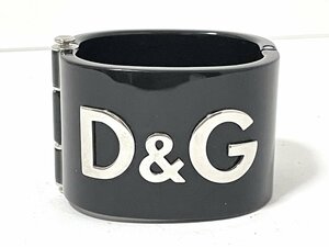 【良品】DOLCE&GABBANA ドルチェ＆ガッバーナ　D&G バングル ブラック　シルバー