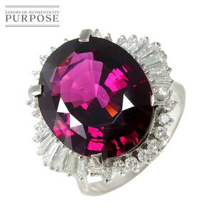 リング 19号 ガーネット 19.27ct ダイヤ 1.19ct Pt プラチナ 指輪 【ソーティング付】 Garnet Ring 90216812