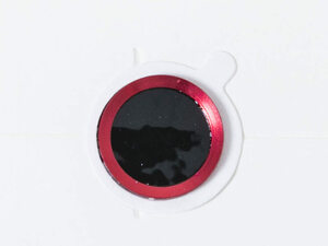 Apple iPhone 5/6/7用 ホームボタン シール ステッカー 指紋認証対応 #レッド×ブラック ZA-41584