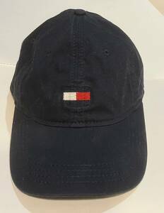 TOMMY HILFIGER トミーヒルフィガー NAVY ネイビー 紺 キャップ 野球帽 ベースボール ワンサイズ ONE SIZE 中古 送料無料