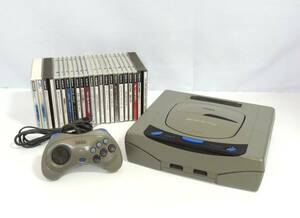 □　SEGA　SEGASATURN　セガサターン　HST-3200　本体　コントローラー　ソフト20点　通電のみ確認　ジャンク　中古　保管品　現状品　③