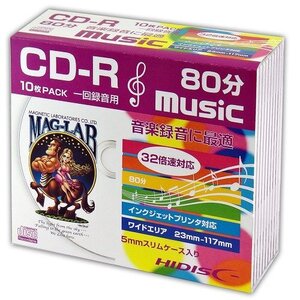 まとめ得 HIDISC CD-R 音楽用5mmスリムケース10P HDCR80GMP10SC x [2個] /l