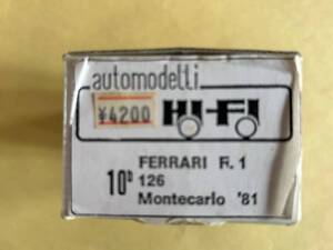 1/43 HI-FI FERRARI 126 F1 Montecarlo 