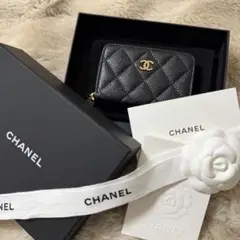 CHANEL シャネル コインパース キャビアスキン ブラック ゴールド金具