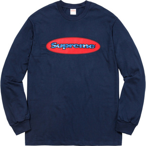 即決 supreme 18ss ripple ls tee navy