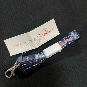 新品●Cath kidston キャスキッドソン●ランヤード (アイダーダウン ディッツィ ミッドナイトブルーピンク）