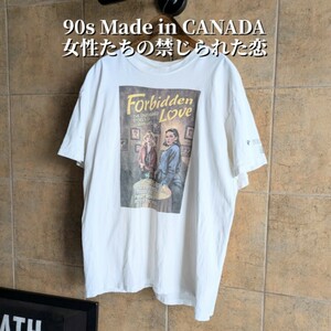 90s カナダ製　女性たちの禁じられた恋　映画　ムービー　Tシャツ シングルステッチ　XL　Forbiddere Love