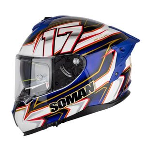 SOMAN　バイク用フルフェイスヘルメット　フリップアップ　UVカット99%　サイズ指定可能　コード17　ランド