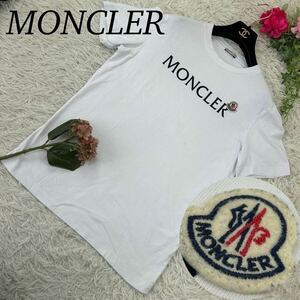 Y15 MONCLER モンクレール メンズ 男性 紳士 半袖　Tシャツ 半袖 カットソー ワッペン ロゴT ブランドロゴ 春夏 ホワイト 白 S