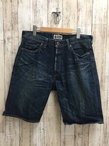 132AH A BATHING APE SHORT DENIM PANTS エイプ デニム ショート【中古】