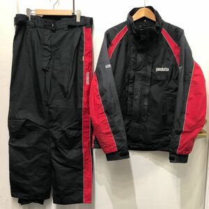 Gamakatsu がまかつ ナイロンセットアップ Lサイズ GORETEX 上下セット ブラック レッド GM-3136 釣り レインウェア 