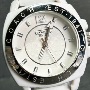 COACH コーチ シグネチャー CA.09.7.29.0496 腕時計 クオーツ アナログ 3針 ステンレススチール シルバー ホワイト文字盤 ラウンド