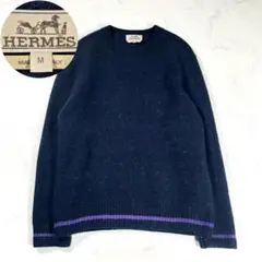 【極美品】HERMES エルメス　カシミヤ混　21AW クルーネックニット