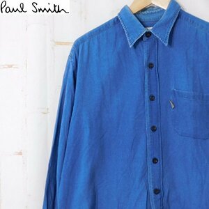 ポールスミス paul Smith■長袖コットンシャツ■M■ブルー系 ※NK3419199