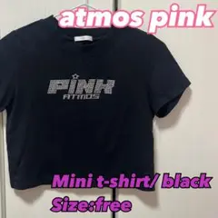 atmos pink ミニTシャツ 黒　クロップド丈