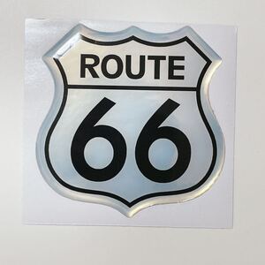 ステッカー ルート66 Route66 シルバー アメリカ合衆国 シカゴ サンタモニカ カリフォルニア アメリカン雑貨 アメカジ