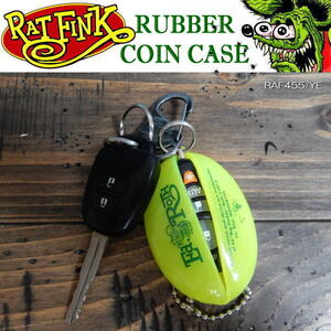 Rat Fink Coin Purse ラット フィンク コインパース ラバーコインケース [RAF455] NY ネオンイエロー