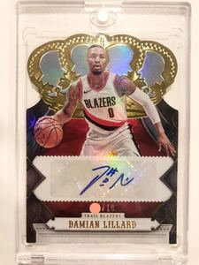 金/10!!! Gold Auto 17-18 Panini Crown Royale Damian Lillard デイミアン・リラード NBA 直筆 サイン ユニフォーム ブレイザーズ Blazers