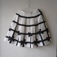 エムズグレイシー　リボン柄スカート　サイズ36   白