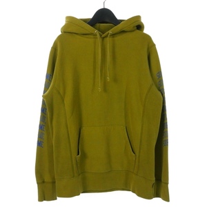 シュプリーム SUPREME 17SS Sleeve Arc Hooded Sweatshirt プルオーバー パーカー フーディ 袖アーチロゴ 裏起毛 S カーキ メンズ