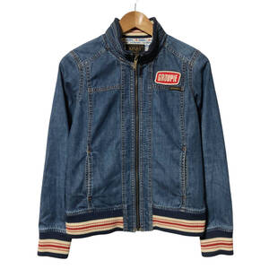 HYSTERIC GLAMOUR ヒステリックグラマー デニム ブルゾン ジャケット ワッペン インディゴ ジップアップ レディース A5