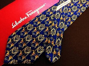 ♪2304D♪状態並品【馬 うま 動物 柄】フェラガモ【Ferragamo】ネクタイ