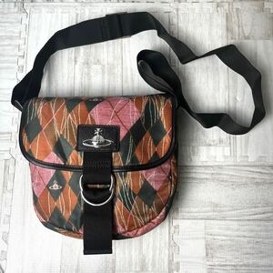 極美品 vivienne westwood ヴィヴィアンウエストウッド ショルダーバッグ アーガイル柄 オーブ マルチカラー 肩掛け 斜め掛け