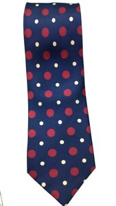 シルクタイ★Polka dot series(純ネクタイ)濃紺に大小ドット柄・絹100 ※送料210円でタイ5本迄同梱可/スーツ同梱は送料無料