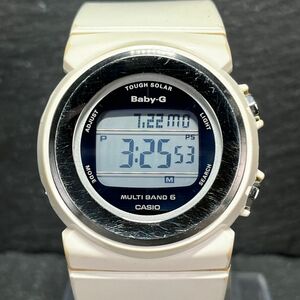 美品 CASIO カシオ Baby-G ベビージー BGD-1020-7JF 腕時計 デジタル 電波ソーラー ラウンド デイデイト マルチバンド6 ホワイト 樹脂