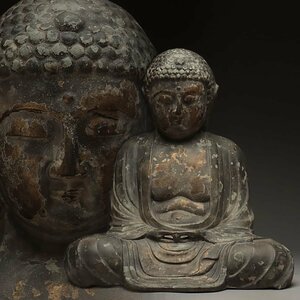 UT880 時代仏教美術 重厚 大型 銅鍍金「阿弥陀如来坐像」高42.5cm 重13.9kg・「阿彌陀佛像」仏像