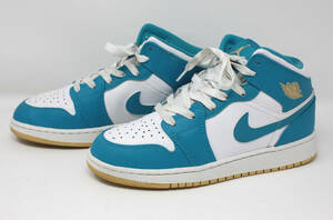 美品 NIKE ナイキ JORDAN BRAND AIR JORDAN 1 MID (GS) AQUATONE エアジョーダン1 ミッド DQ8423-400 23.5cm