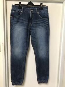 ◆【人気】BEAMS ビームス / ウォッシュド裾シャーリングストレッチデニムパンツINDIGO BLUE M