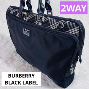 希少 2way◎BURBERRY BLACK LABEL ビジネスバッグ ホースロゴ　ノヴァチェック