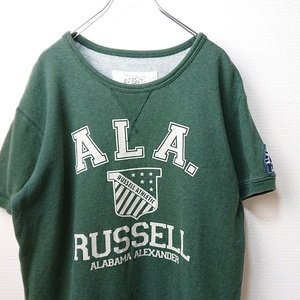 RUSSELL ATHLETIC ラッセルアスレチック スウェット 半袖 Tシャツ プリント グリーン 緑 sizeXL