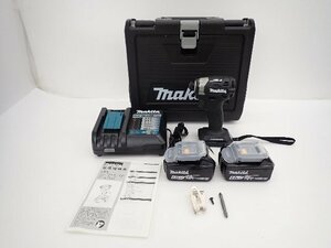 【開封未使用品】makita マキタ 18V充電式インパクトドライバ TD173DRGXB バッテリBL1860B×2本・充電器DC18RFケース付 ∽ 6E936-1