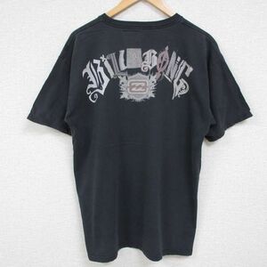 XL/古着 ビラボン 半袖 Tシャツ メンズ クルーネック 黒 ブラック 24jun15 中古