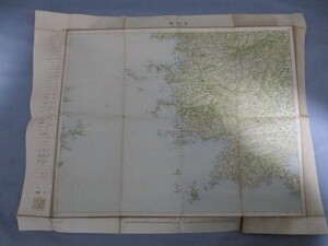 ◆古地図 大正5年1月30日発行 宇和島◆約45.5㎝×58㎝ 戦前 大日本帝国陸地測量部 二十万分一之尺 高知 愛媛 大分 レア稀少♪2F-200216