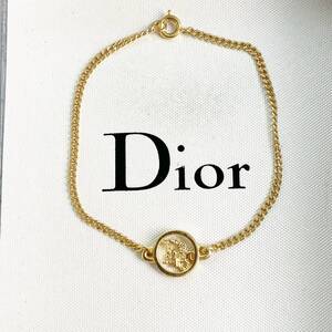 美品!! クリスチャン ディオール Christian Dior ブレスレット サークル ロゴ ゴールド アクセサリー ブレスレッド アンティーク 金色 希少