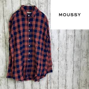 MOUSSY★マウジー★コットンチェックシャツ★サイズFree　46-9