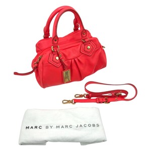 $$ MARC JACOBS マークジェイコブス 2WAYバッグ レッド 傷や汚れあり