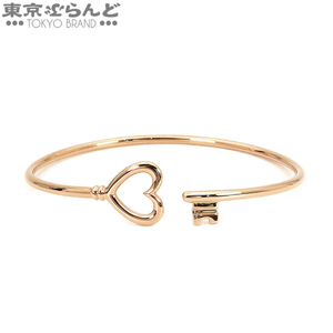 101724774 ティファニー TIFFANY&Co. ハートキー ワイヤー ブレスレット ピンクゴールド K18PG オープンハート バングル レディース 仕上済