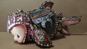 送料着払 キューピー人形 特大サイズ 金魚/デメキン 人面魚 ドール 飾り物 デコレーション デニム/アクセサリー