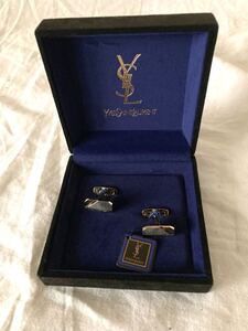 未使用品 Yves Saint Laurent ストライプカフス カフス イヴサンローラン アクセサリー