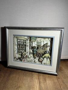 ★コレクター必見！！ シャドーボックス ANTON PIECK 額装 3D 立体画 アート 壁掛け インテリア 雑貨 飾り ディスプレイ レトロ S090201