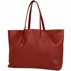 ボッテガヴェネタ BOTTEGAVENETA イントレッチオ ミラージュ トート バタフライ トートバッグ レザー レッド レディース 【中古】