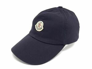 1円 ■美品■ MONCLER モンクレール コットン100％ ベースボールキャップ 帽子 メンズ レディース ネイビー系 AZ8033