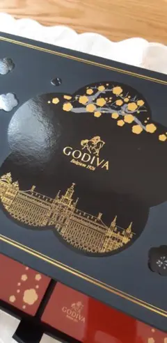 ゴディバGODIVA　山田平安堂　限定コラボ　漆器プレート２枚入り　「空箱」