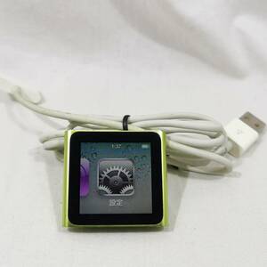 動作品 iPod nano 第6世代 8GB グリーン A1366 本体 初期化済み + ケーブル