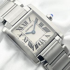 T922 分解整備・磨き済 Cartier カルティエ タンクフランセーズSM 2384 51008Q3 ステンレスケースブレス クォーツ 電池式 腕時計